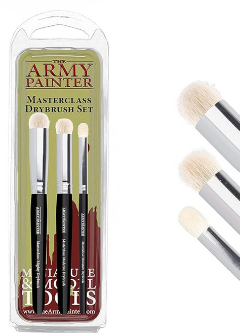 The Army Painter Masterclass 드라이 브러시 세트 - 호비 브러시 세트 3가지 크기의 브러시 포함 고급 및 프로페셔널 기술 탁상 롤플레잉 보드게임 전쟁 게임