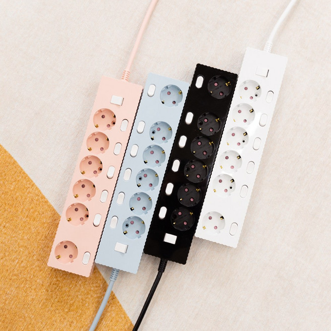 파워존 웨이브 6구 멀티탭 메인 개별 스위치 절전 과부하차단 멀티콘센트 50cm 1.5m 3m 5m 7m, 개별 6구 파스텔블루, 1개