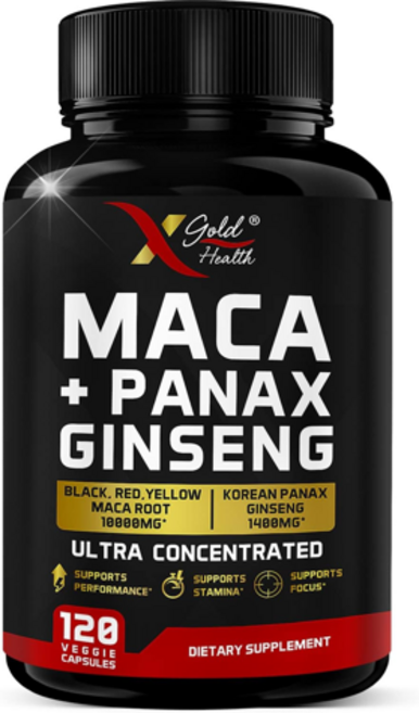 X골드 마카뿌리 10000mg 한국산 인삼 1400mg 120비건캡슐 엑스 Gold Health, 120캡슐 120일분, 1개, 120정