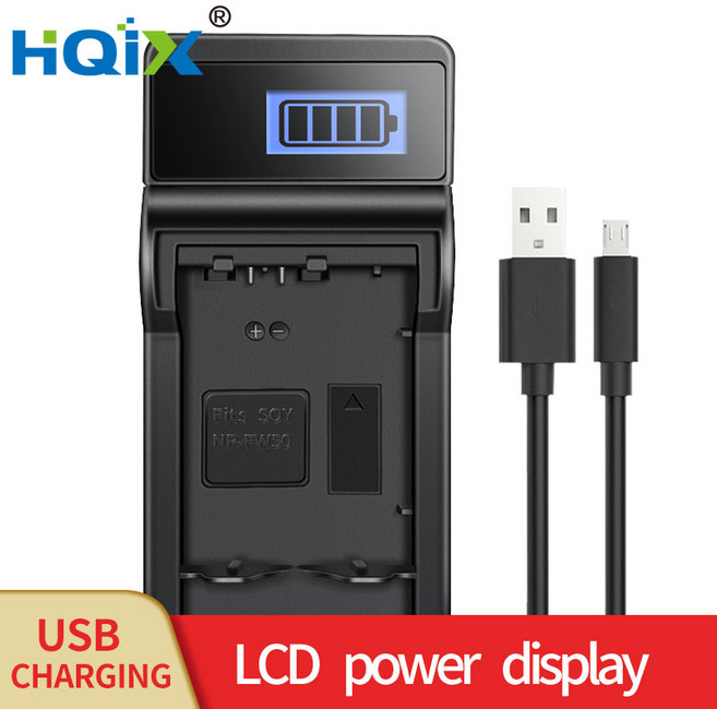 호환 HQIX 소니 ZV-E10 RX10 A7RII A6500 A55 카메라 NP-FW50 충전기 배터리, 1개, 04 Charger