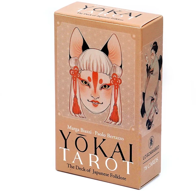 뉴요카이 타로 덱 78장 카드 일본 민화에서 영감을 받은 초보자용 게임 아름다운 일러스트, 01 라이트 그레이