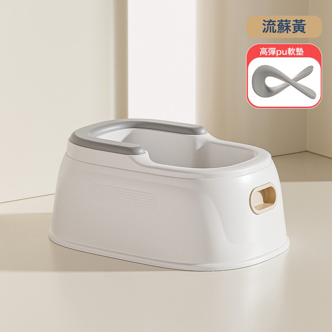 新款嬰兒洗屁屁神器寶寶家用多功能洗浴盆小孩專用可坐浴盆坐便器, 1個, PU墊-流蘇黃:1個