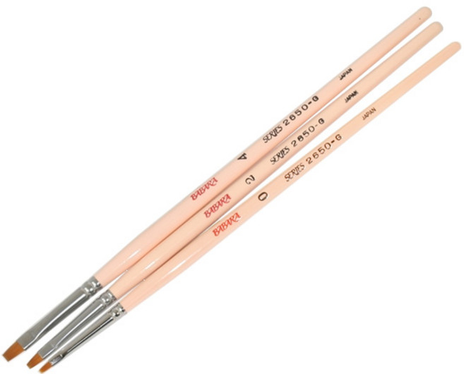 (네일브러쉬) 바바라 2650-G 스퀘어브러쉬 0호 2호 4호, 1개