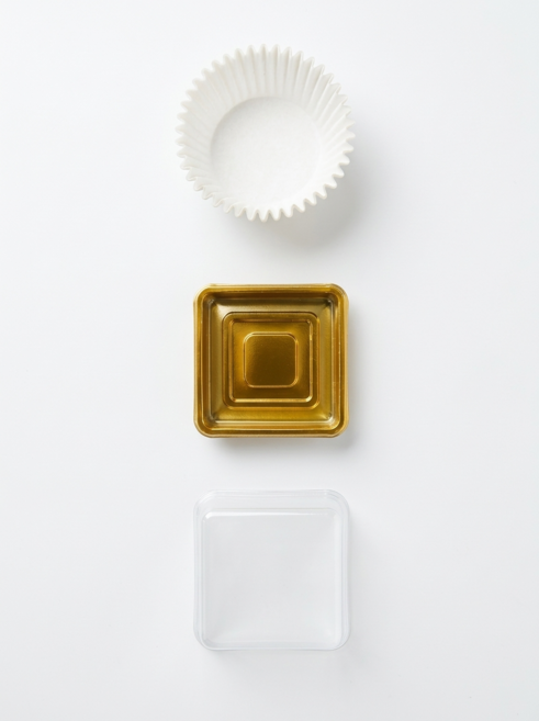 고이담 두쫀쿠 케이스 + 유산지 20P 세트 사각 투명 화과자 월병 떡 포장 용기 PET 케이스, 20개, 사각 골드