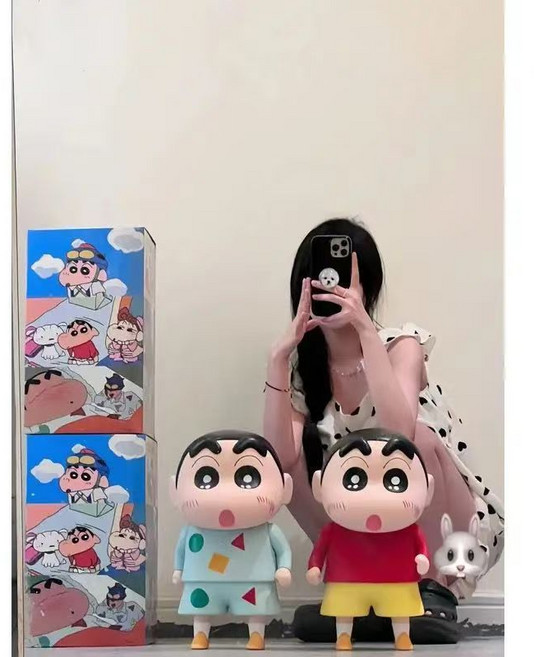 1+1 짱구 피규어 장식품 귀여운 애니메이션 가족선물 일본 캐릭터 대모형, 1세트