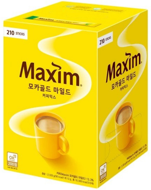 맥심 모카골드 마일드 커피 믹스, 2g, 210개입, 1개