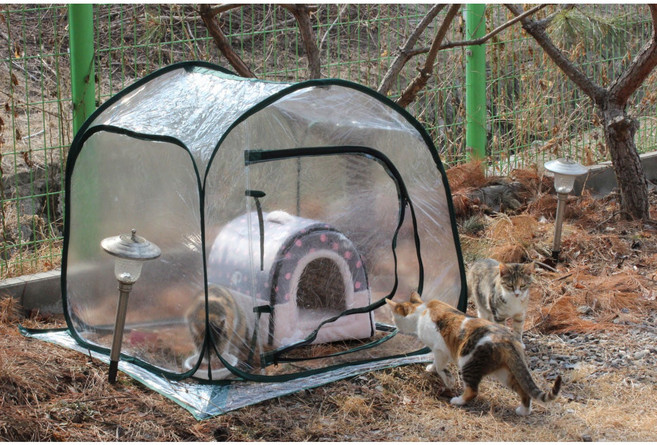 길고양이집 길냥이 겨울집 실외 급식소 중형(80X80X80cm), 1개, 상세참조
