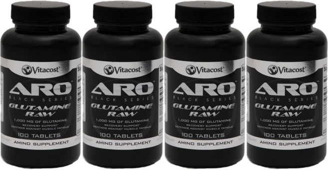 비타코스트 아로 블랙 시리즈 글루타민 RAW 1000mg, 100정, 4팩, 100정 - 쿠팡