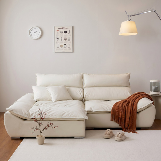 바우미스트 도모 3인용 실리콘가죽 스윙 모듈소파 스툴세트, 단품