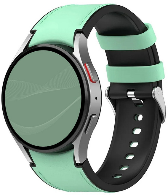 아이메이드잇 갤럭시워치 호환 가죽 실리콘 스트랩 밴드, 민트, 1개