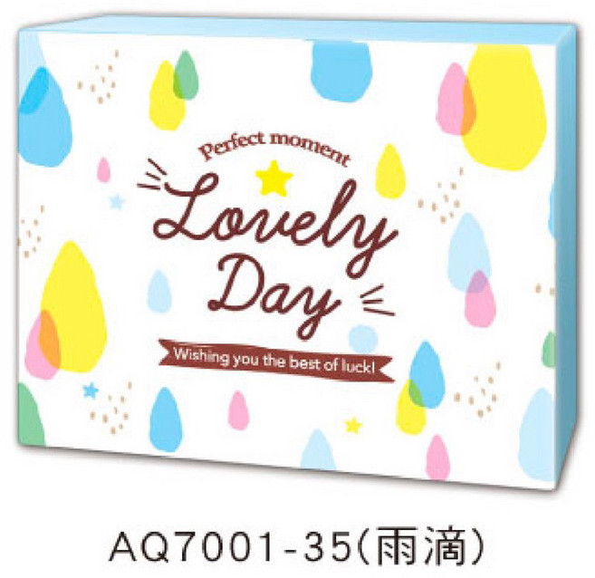 AQ7001-36 彩虹名片卡 留言卡 尺寸 8.4x10.6cm, 1個, AQ7001-35（雨滴）