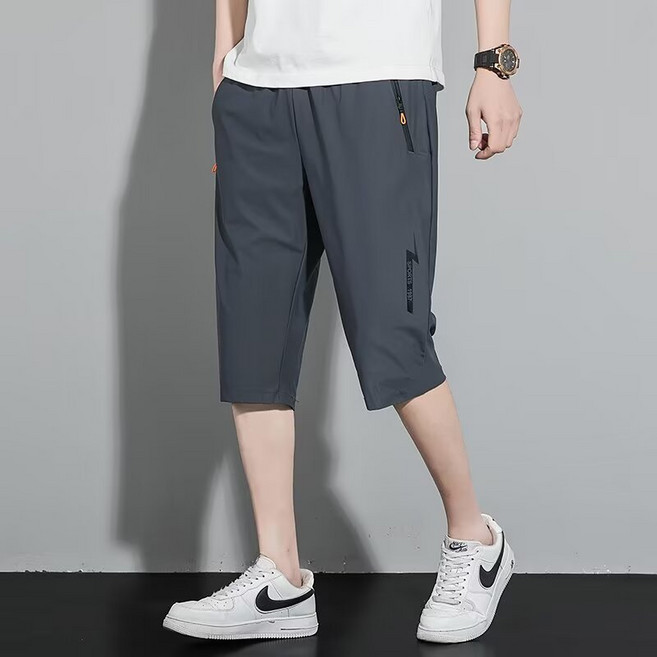 男士涼感冰絲七分褲