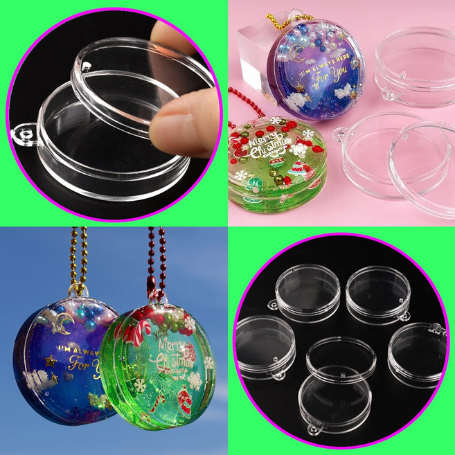 투명 아크릴 원형 보관 케이스 하바리움 쉐이커 레진아트 5개입 공예재료, 1세트