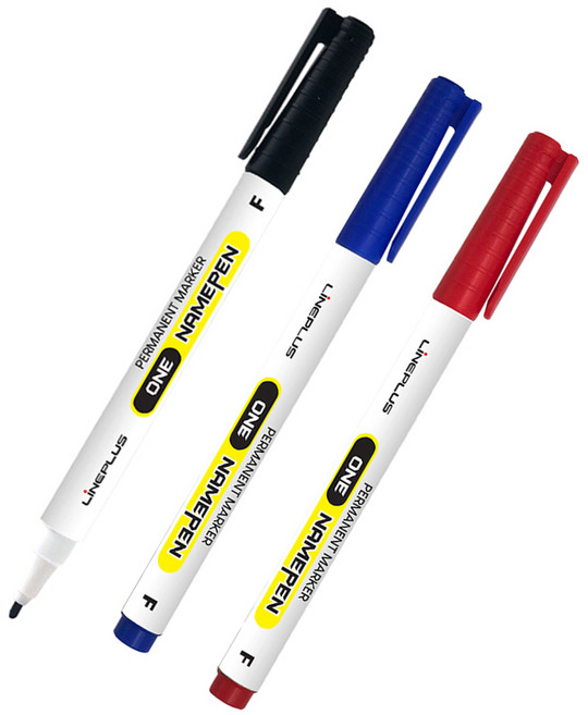 라인플러스 원 네임펜 F 중간글씨용 1개입, 적색