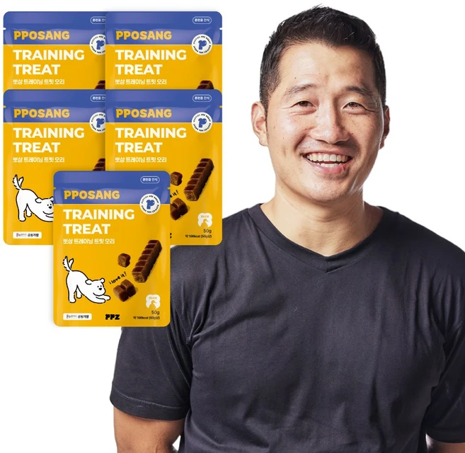 퍼피즈 강형욱 저알러지 노즈워크 강아지 간식 노즈워크 뽀상 트레이닝 트릿, 5세트, 50g, 오리 - 쿠팡