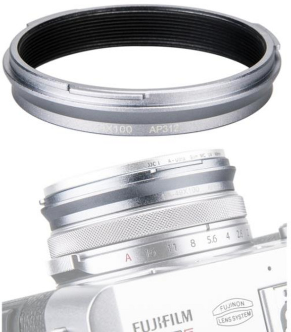 49mm 메탈 렌즈 어댑터 Fujifilm Fuji X100V X100F X100T X100S X100 X70 카메라 & WCL-X100 II 렌즈 대응 AR-X100 어댑터 링 호환 은색, 02 은, 02 은