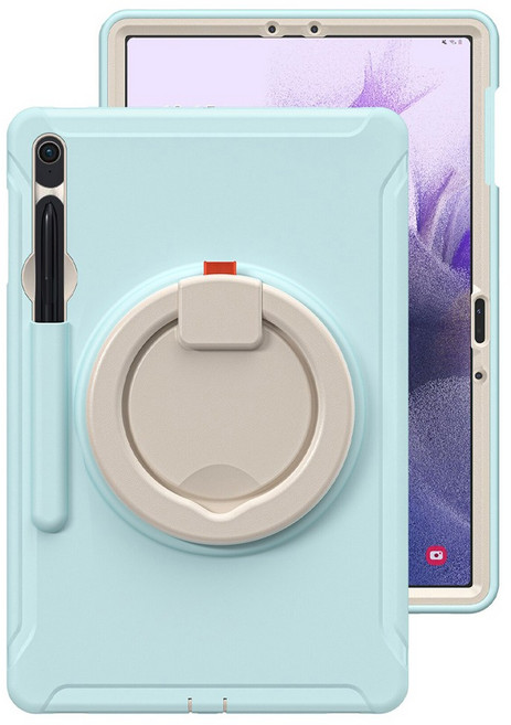 갤럭시탭 S10 S9 FE 케이스 마카롱 아머 거치대 회전 범퍼 케이스, 스카이