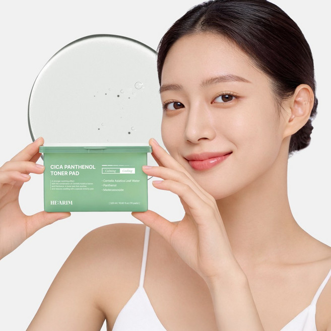 헤아림 시카 판테놀 저자극 미백 특허 토너 패드 여성 얼굴 수분 보습 진정 탄력 여행용 스킨패드 수분패드 앰플패드 붉은기진정 모공 수축 트러블흔적완화 기미잡티 지우개 톤업, 1개, 70매입