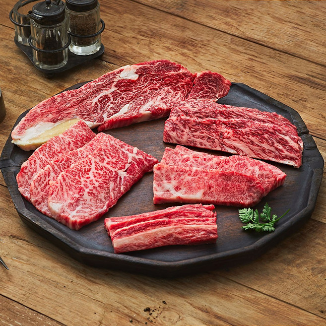 투뿔 넘버9 마장동 한우 소고기 구이모듬 400 600g [극진한우], 모듬구이세트 400g, 400g