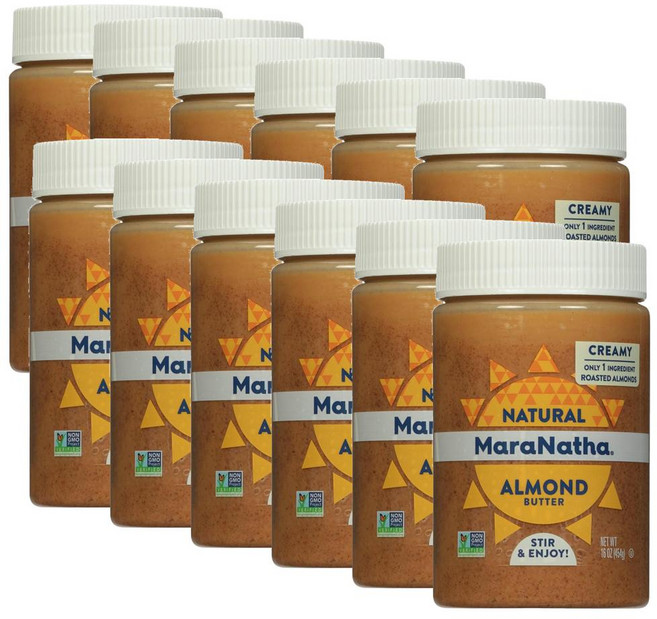 마라나타 내추럴 크리미 아몬드 버터 MaraNatha Natural Creamy Almond Butter, 12개, 454g
