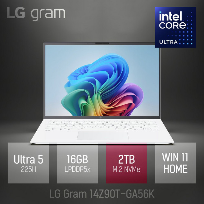 LG 2025 그램14 14Z90T-GA56K 울트라5 225H + WIN11 Home 설치 모델로 출고됩니다. [무선 마우스&패드], 16GB, 2TB, 에센스 화이트