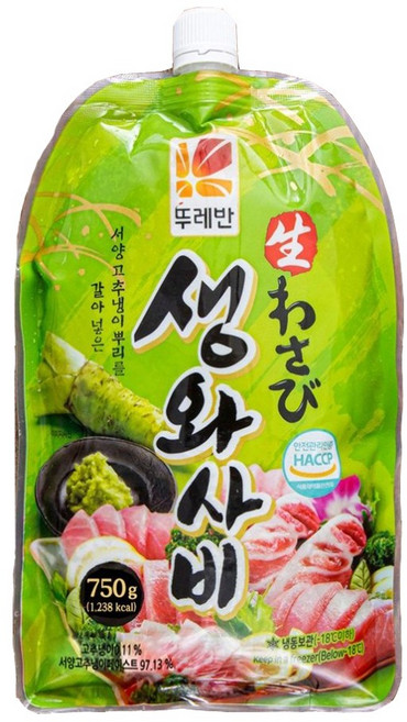 뚜레반 생와사비 와사비 업소용 일식집 횟집 육류 회 고추냉이, 750g, 2개