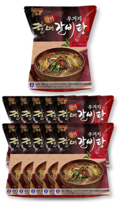 옥천 장터할매 우거지갈비탕 600g 세트, 10개