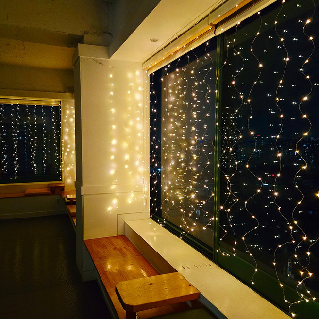 트리킹 24V 드럼롱커튼 캠핑 줄전구 인테리어전구 420구(사은품증정), 웜색, 1개