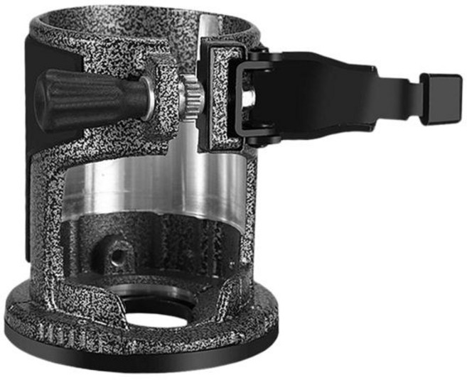 QDY 트리머 라우터 베이스 목공 트리머 라우터 트리머 베이스 보호 부품, 스트레이트 스타일, 9.5cmx9cm, 합금, 1개