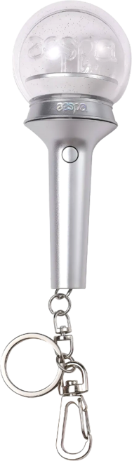 [원스트리] 에스파 (aespa) 미니 응원봉 키링 해외 ver, 에스파 실버 키링, 1개