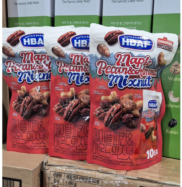 바프 메이플 아몬드 피칸 믹스넛 소포장 (20g*10봉), 20g, 30개