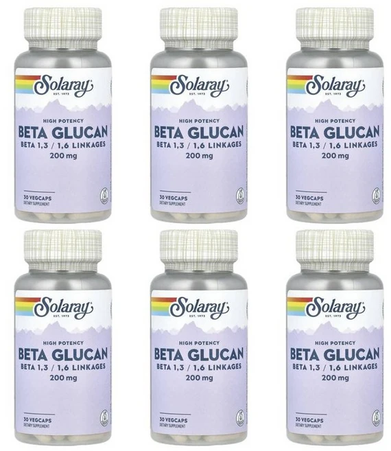 솔라레이 베타글루칸 하이 포텐시 200mg 캡슐 30정, 6개 - 쿠팡