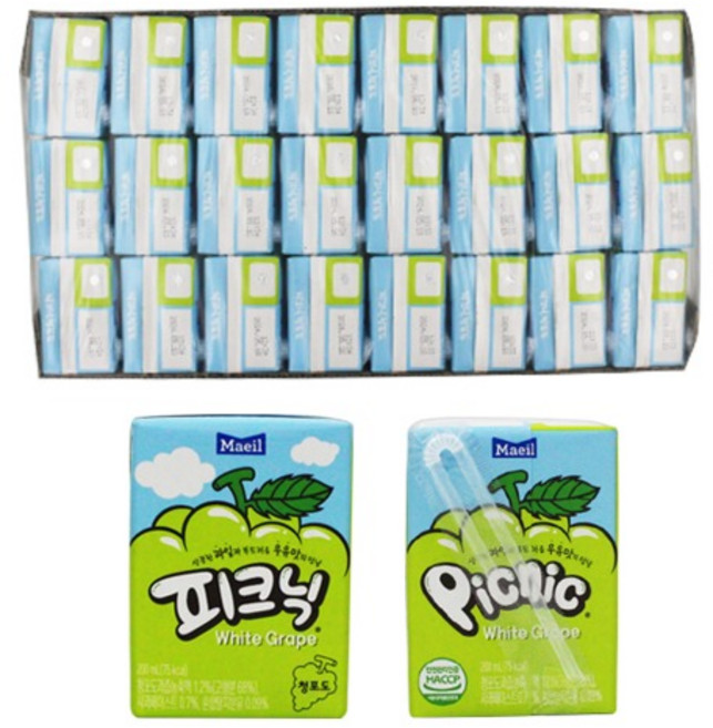 피크닉 청포도, 200ml, 24개