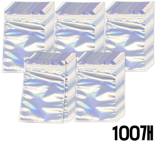 다용도 선물 악세사리 소품 포카 파우치 포장 홀로그램 지퍼백, 100개