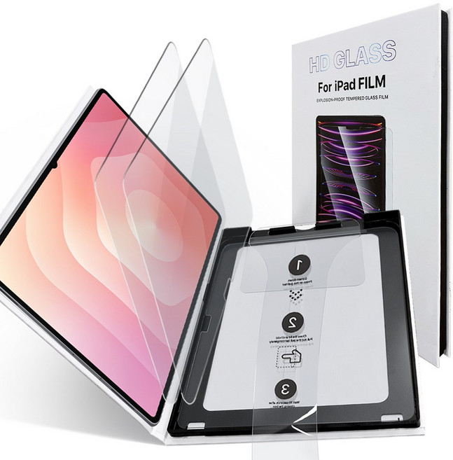 다이아큐브 갤럭시 탭 S9울트라 S10울트라 S11울트라 14.6 공용 원터치 풀커버 9H강화유리 고투과 저지문 액정보호필름 2P 자동먼지제거 간편부착, 2개, 투명