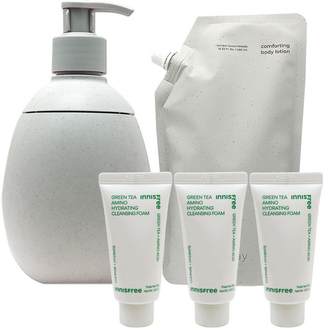 이니스프리 리스테이 컴포팅 바디 로션 480mL(세트)+(아미노폼30gx3개 증정), 1개, 480ml