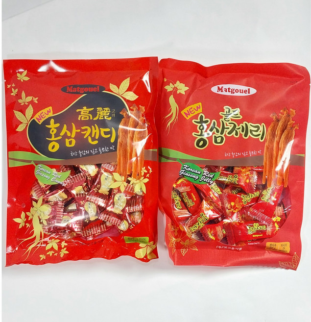 맛고을 뉴 고려홍삼캔디 + 맛고을 뉴 골드 홍삼제리, 2개, 300g