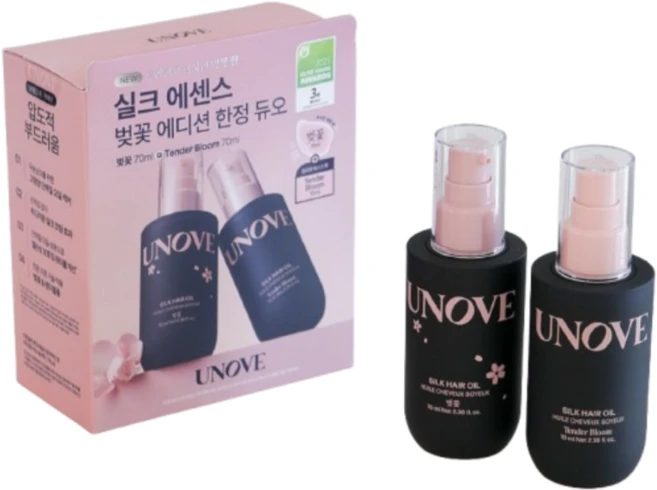 [한정기획] 어노브 실크 헤어 오일 에센스 벚꽃 에디션, 2개, 70ml - 쿠팡