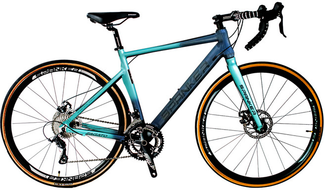 BIKEONE R7 DISC鋁合金內走線SENSAN20速變速機械碟煞全能型彎把公路車煞變合一適合新手踏入公路車領域破, 藍綠