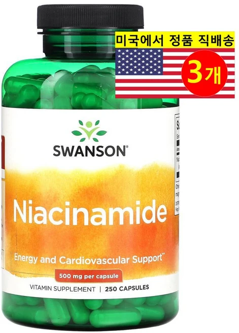 Swanson 나이아신아미드 500mg Niacinamide, 3개, 50정 - 쿠팡