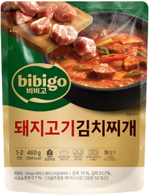 비비고 돼지고기김치찌개, 460g, 5개