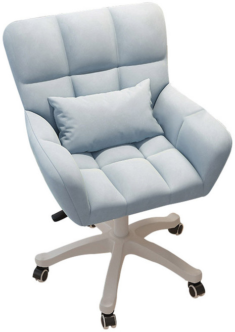 BOSUN 패션 등받이 회전 바퀴 의자 화장대 책상 침실 예쁜 인테리어의자, 블루, 도르래, 1개