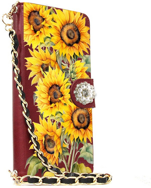 해바라기 사랑에 빠지다.손목체인스트랩증정 DIA 카드지폐수납 내구성 좋은 다이어리 핸드폰 케이스 구기종
