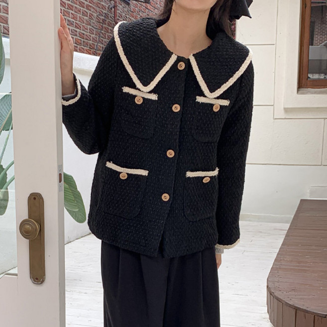 J138-3 시디프 빅사이즈 트위트 누빔 미니코트 44-110