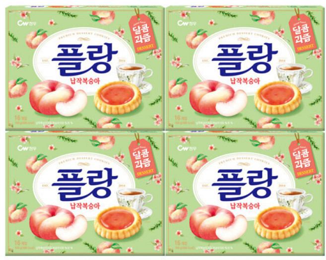 청우 플랑 납작복숭아, 160g, 4개