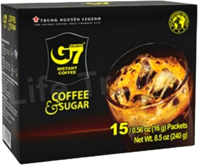 G7 2in1 커피 & 슈가, 1박스, 15개입, 16g