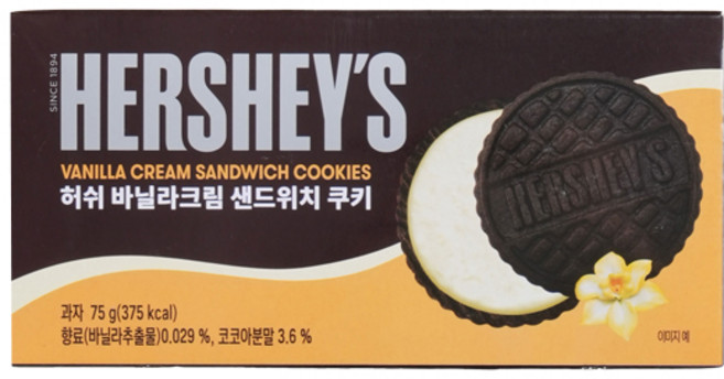 허쉬 바닐라크림 샌드위치 쿠키, 75g, 12개