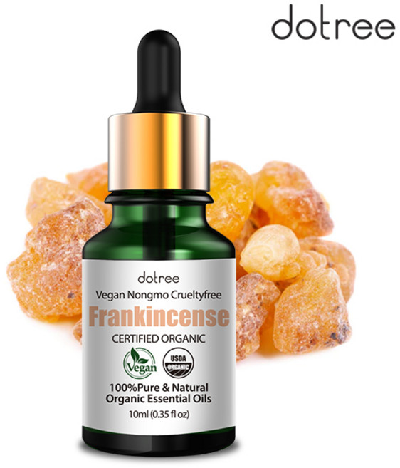 도트리 유기농 비건 프랑킨센스 100% 퓨어 내추럴 아로마 에센셜 오일, 1개, 10ml, 티트리