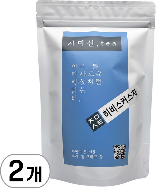 차마신티 히비스커스차 티백 새콤달콤 건강한 차, 2개, 50개입, 1g