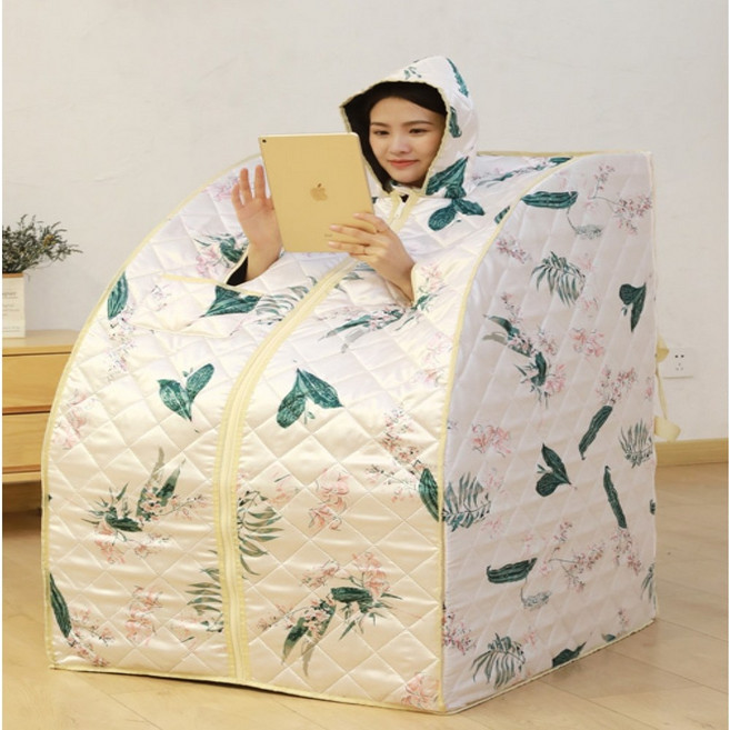 업그레이드 RJINA 고급형 버전 1인용 접이식 스팀 사우나 건식 가정용사우나, 1. 빈티지-3면발열